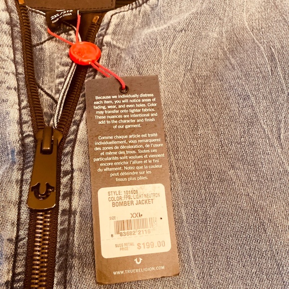 True Religion Denim BomberJacket - Picture 2 of 5